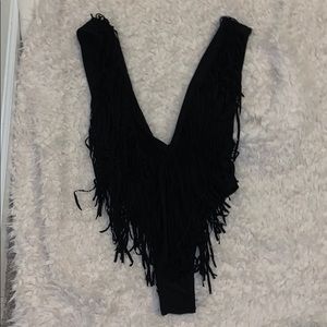 One Piece Low Cut Cheeky Fringe Swimsuit